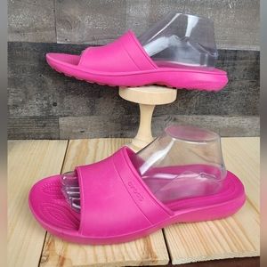 Crocs Iconic Confort Slip-On Hot Pink Sandals